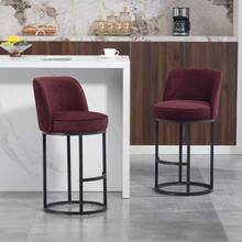 Barstools - WINE RED + Linen - View 9