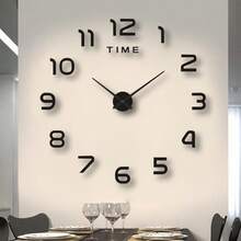 2026 Modern Design Large 3D DIY Quartz Clock, Fashionable Mirror Surface Sticker, Living Room Home Decor Wall Clock - 1PC - View 3