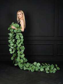 175cm Artificial Begonia Leaf Vine Fake Rose Stem Silk Apple Leaf Long Wedding Wreath Garland Home Garden Valentine Party Decor - Multicolor - View 3