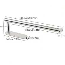 1pc Stainless Steel Self Adhesive Tissue Holder,Wall Mounted For Home, Kitchen, Bathroom - Black - View 5