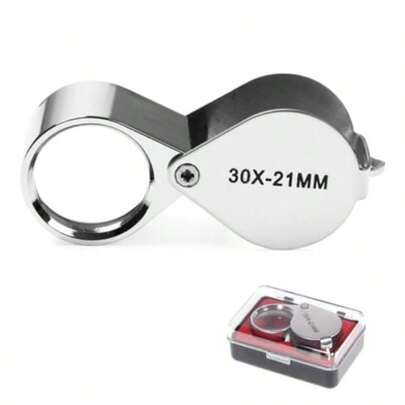Magnifying Glass Magnifying Glass Foldable Lightweight Compact High Magnification Jewelry Magnification 30x Handheld Magnifier Portable Jewelry Appraisal Reading Case Included