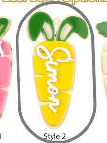 Personalized Easter Basket Tag Custom Carrot Tags With Name Easter Basket Name Charm Spring Decor - Multicolor - View 7