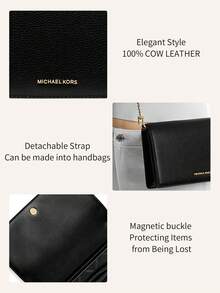 Michael Kors JET SET 女士单肩包，小号手提包，带链条肩带 - 黑色 - 查看 5