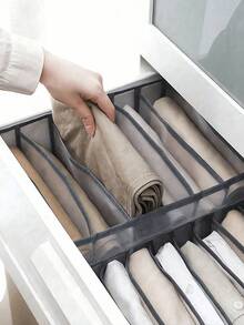 Large Wardrobe Divider Storage Box, 7 Compartments, Washable Drawer-Style Closet Organizer Bag For Shirts, Jeans, Suitable For Clothing Storage, Drawer Organization, Wardrobe Management, Multi-Compartment Storage Box, Storage Box, Shirt Storage, Sock Storage Box, Home Use - Multicolor - View 6