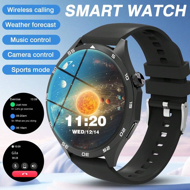 Smartwatch con llamadas/marcación inalámbrica, múltiples modos deportivos, recordatorio y rechazo de llamadas, notificación de SMS, fondo de pantalla personalizable, compatible con iOS/Android - Multicolor - Añade 1