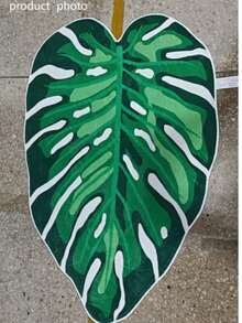 1pc Green Leaf Shaped Decorative Plush Rug - Machine Washable - Suitable For Living Room, Bedroom Or Bathroom, Decorative Carpet, Bedroom Decor, Small Rug, Carpet, Home Decor, Living Room Rug, Living Room Small Rug, Bedroom Rug, Living Room Home Decor, Outdoor Rug, Washable Rug - Multicolor - View 6