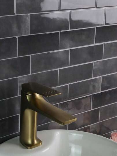 4/10/20 feuilles (design plus épais) Carrelage métro autocollant, carreaux muraux 3D avec adhésif de qualité commerciale pour la cuisine, la salle de bain, la buanderie 11,56 po X 8,38 po - Noir