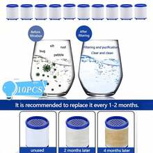 10/20/30 Pcs Kitchen & Bathroom Replacement Water Filter Cartridges, 360° Rotating Sink Water Filter - No Electricity Needed, Blue & White, Easy Installation Faucet Water Filter Purifier, Suitable For Kitchen Sink Faucet, Removes Chlorine, Fluoride And Heavy Metals - Multicolor - View 11