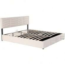 Bed Bases & Foundations - Beige + Velvet + 180cm*200cm - View 10