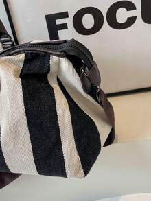 Large Capacity Striped Luggage Bag Handbag, Multi-Pocket Luggage Bag, Independent Shoe Compartment Tote Gym Bag, Wet & Dry Separation Yoga Bag, Multi-Function Travel Bag, Lightweight Training Bag - Multicolor - View 12