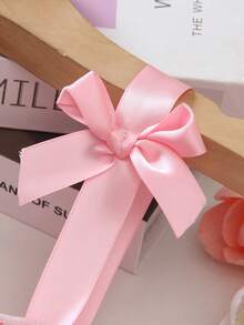 2pcs/Set Girls Summer Outfit, Cute Sweet Gingham Strawberry Print Bow Camisole Top And Blue Denim Shorts Set, Toddler/Little Kids - Pink - View 2