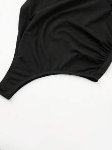 Maternity Sexy Bodysuit, Fashionable Design, Comfortable Stretchy Fabric, Versatile For Summer Outerwear And Winter Layering Black - Black - View 8