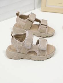 1 Pair Kids' Sports Sandals, Outdoor Beach Sandals, Soft Sole Fashionable Boys' Sandals - Khaki - View 2