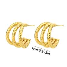 7件套精美不锈钢耳环套装，2026新款时尚耳环耳钉套装，18K镀金奢华个性化耳环，让您每天佩戴不同的耳环，是送给女性的绝佳礼物。 - 金色 - 查看 8