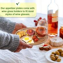 1pc Creative Tray, Plate, Appetizer Plate, Cheese Plate, Kitchen Tool, Serving Board, Wooden Platter, Mini Charcuterie Board Suitable For Grape And Cheese Parties, Acacia Cheese Board Tray - Brown - View 6