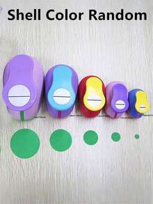 (Shell Color Random,The Image Does Not Display All Colors, Please Refer To The Actual Color Received) 1Pc 8mm/15mm/25mm/38mm/50mm Circle Punch Cute Scrapbooking Machine DIY Paper Shaper Cutting Rounder Cutter Embossing Cards Making Round Hole Punch Round Embossing Punches - Multicolor - View 4