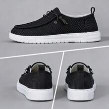 Women's Casual Simple Sports Shoes, Comfortable Non-Slip Lace-Up Soft-Soled Sports Shoes, Suitable For Women's Outdoor Activities, Low-Top Comfortable College Style Shoes, Slip-On Outdoor Sports Shoes, Multi-Color And Multi-Use All-Season Shoes - 黑色 - 查看 3