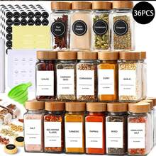 15/24/36PCS Glass Food Dispensing Jars With Bamboo Lids, Labeled Glass Bottles, With Collapsible Funnels, Spice Racks, Cabinet And Drawer Spice Dispensing And Storage Bottles - 黃色 - 查看 8