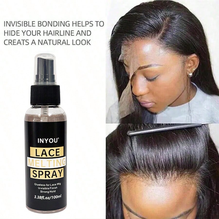100ML Lace Melting And Holding Spray Hair Adhesive For Wigs, Lace Wig Melting Spray ,Strong Natural Finishing Hold,Wig Adhesive Glue Lace Front Melt Super Hold Melting Spray