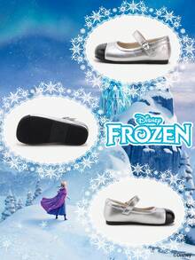 Disney 1 Pair Licensed Collaboration Children's Shoes, Suitable For Daily Wear, Festivals, Sports, Outdoor Activities, Comfortable, Non-Slip, Durable, Breathable (Children's Flats, Girls Shoes, Princess Shoes, Queen Shoes) - Silver - View 4