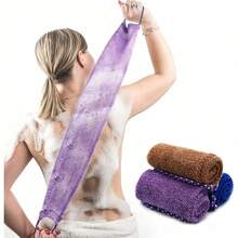3 Pieces African Net Sponge With Handles Long African Exfoliating Net Washcloth Bath Sponge Net Cloth Wash Net Body Back Scrubber For Shower Loofah - Blue-purple-brown - View 2
