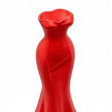 ORIZZONTE Modern Decorative Vase With Evening Dress Silhouette – Elegant Sculptural Design For Flowers, Branches, Artificial Plants – Gift Idea For Home/Office – 100% Made In Italy, Deliver From Italy - Red - View 6