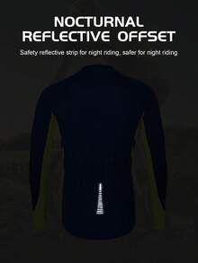 Men's Spring/Autumn Outdoor Cycling Jacket, Stand Collar, Contrast Color, Reflective Stripes, 4 Pockets On Back, Sports Windbreaker - View 7