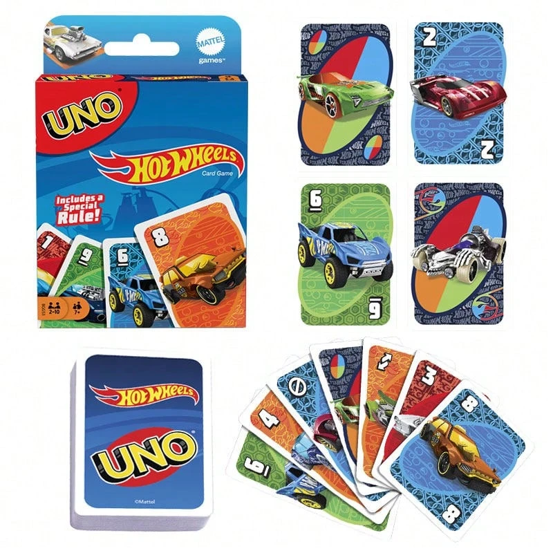 Mattel 美泰UNO官方系列：超级英雄、哈利波特和变形金刚主题卡牌游戏套装 - 每套包含112张卡牌，适合2-10名玩家，主题派对游戏，带变形机制