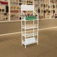 SanBouSi 4 Tier Retail Display Rack Stand Snack Candy Display Organizer Snack Rack Basket Stand Cart - White - View 4