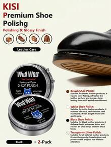 KISI Caixa de Ferro Sólida Polonês de Couro para Sapato, Cera para Sapato, Polonês de Couro Preto de Alta Qualidade, Cuidado com Couro Genuíno - Preto - Visão 7