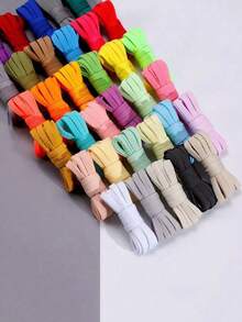 Single-Layer Flat Colorful Shoelaces, Suitable For Sneakers, Canvas Shoes, Basketball Shoes, White Shoes, Sports & Casual Shoes, Women Men Trainers Running Shoes - 彩色 - 查看 3