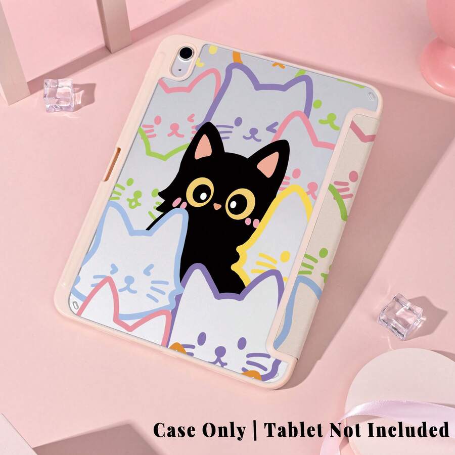 1 pieza Funda protectora con ranura para bolígrafo, soporte magnético de múltiples ángulos, con función de suspensión/activación automática, estuche para tableta estilo Kawaii compatible con Pro/Air/compatible con Samsung Galaxy A9/S9/S7/S10+/compatible con XIAOMI Pad/5/6/7 - Multicolor - Ver 1