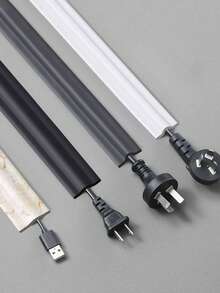 1 Roll 3 Meters X 5.5cm Self-Adhesive Floor Cable Protector, PVC Cable Concealer Raceway, Suitable For Floors, Walls, Desktops To Conceal And Protect Network Cables, Wear-Resistant Cable Management - Multicolor - View 2