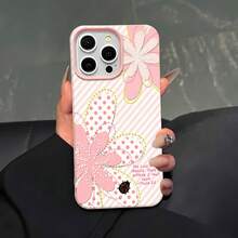 Floral Ladybug Pattern Phone Case Compatible With  12, 13, 14, 15 Pro,  14 Plus,  15, 16 Pro Max,  17,  17 Pro,  17 Pro Max, And  17 Air. Made Of TPU Material, Providing Anti-Slip And Drop Protection, With Raised Bezels For Added Protection, Stylish And Elegant, Featuring A Unique Floral Design With A Ladybug Accent. A Perfect Gift For Yourself, Family, Friends, And Loved Ones. - Hồng - Xem 2