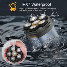 Electric Shaver, Electric Rotary Shaver-Magnetic Suspension 6-Blade Head, Bald Hair Clipper, Head And Face Shaving, Wet And Dry Shaver, USB Rechargeable, Washable, Travel/Business Trip Portable Hair Clipper, Perfect Men's Home And Travel Gift.1200 MAh Battery - 6D Xanh lam - Xem 7