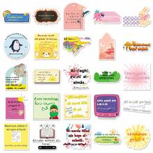 50张拉丁风格正能量可爱趣味美学贴纸，防水贴纸套装，适合成人、青少年，可用于行李箱、水瓶、DIY手机、笔记本电脑、滑板、包包、头盔等，自粘式 - 彩色 - 查看 5