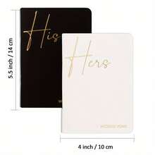 Two Couple's Oath Books, Gold Stamping Text Wedding Oath Book, Essential Wedding Supplies ECVD - Đất nung và màu be - Xem 2