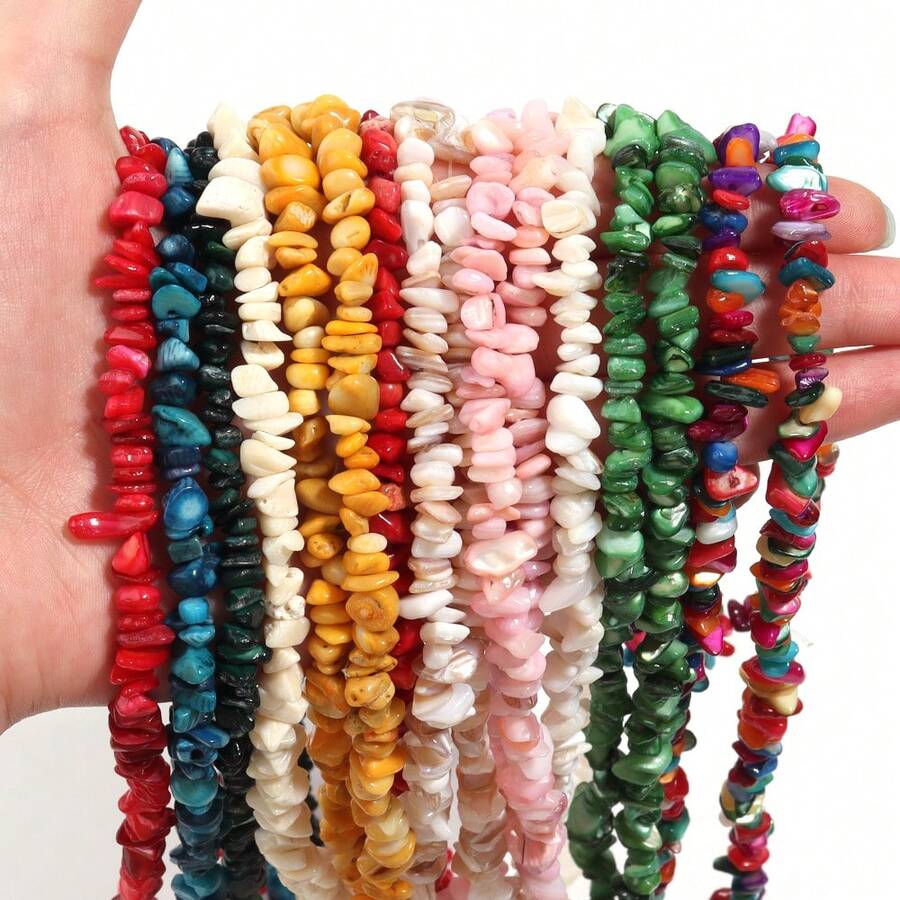 1 pieza Hebra de cuentas de piedra de concha de colores de 8X5mm, cuentas sueltas de estilo hawaiano de playa de verano para pulsera, collar, accesorios de llavero DIY hechos a mano