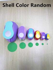 (Shell Color Random,The Image Does Not Display All Colors, Please Refer To The Actual Color Received) 1Pc 8mm/15mm/25mm/38mm/50mm Circle Punch Cute Scrapbooking Machine DIY Paper Shaper Cutting Rounder Cutter Embossing Cards Making Round Hole Punch Round Embossing Punches - Multicolor - View 7