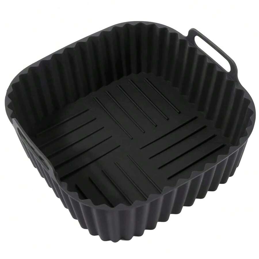 Black Square Air Fryer Baking Tray Non-Stick With Handles Oven - 黑色 - 查看 1