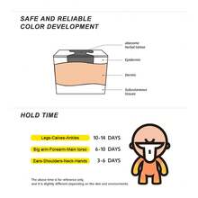 1张无限星环草药主题纹身贴纸，带有星星和行星图案，韩式Y2K和K-Pop风格，防水防汗，不反光 - 黑色 - 查看 5