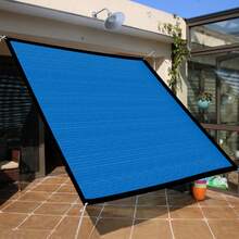 Red de protección solar, red de sombra densa, red de sombra exterior para patio, balcón con flores engrosadas, red de aislamiento térmico, azul - A - Ver 2