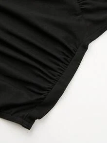 Maternity Sexy Bodysuit, Fashionable Design, Comfortable Stretchy Fabric, Versatile For Summer Outerwear And Winter Layering Black - Black - View 7