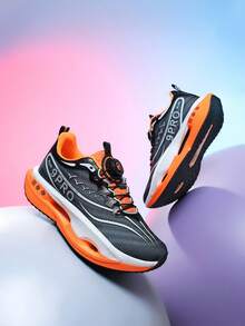 女士渐变色跑步鞋，旋钮式系带，透气舒适，轻便缓震，时尚运动休闲鞋，春夏款 - 黑色 - 查看 12