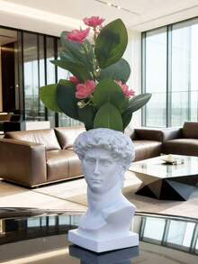 1个艺术大卫造型化妆刷架，桌面文具收纳盒，干花花瓶装饰，发饰收纳，家居装饰，房间装饰 - 彩色 - 查看 4