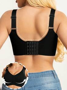 6-Piece Seamless Breathable Wireless Sports Bra For Women - Full Coverage Design, Anti-Slip Material, With Lifting And Support Functions, Comfortable To Wear, Ribbed Details, Made Of Nylon And Elastic Fiber Blend, Hand Wash. Elegant Solid Color Design. - Nhiều màu - Xem 9