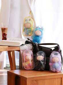 1pc Transparent Display Bag For Labubu, Single Piece 1 Transparent Display Bag, Suitable For Labubu, Square Blind Box Hanging Bag, With Waterproof And Dust-Proof Multi-Functional Characteristics, Very Suitable For Storing Dolls And Small Accessories - Multicolor - View 4