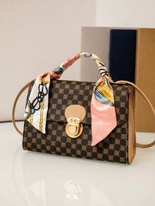 New Small Handbag, Graphic Print Women's Bag, Coffee Color Tote Bag - Coffee Brown - View 2