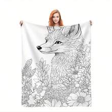 1pc Ocean World Adult Coloring Blanket With Sea Turtle, Starfish & Seahorse Patterns - Thickened Flannel All-Season Warm Throw For Adults &, Relax Coloring Book Pages Bedspread, Sofa Bed Cover, Marine Life Design Gift Her Gifts For Her, Him, Family, Boyfriend, Girlfriend, Father, Family, Mother, Lover, Daughter, Son, Grandfather, Grandmother, Friend, Classmate, Pet. Perfect Nap, Camping, Travel, Home, Daily Life, Office Decoration, Birthday, Anniversary, Valentine's Day, Thanksgiving, Christmas, Halloween, Mother's Day, Father's Day, Wedding, New Year Gifts,Back To School Season - 多色4 - 查看 2