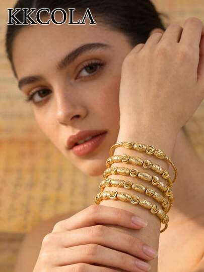 KKCOLA 1件装时尚串珠刀形图案手链，波西米亚风格，派对/节日礼物，珠宝首饰，流行配饰，日常佩戴，中东畅销款